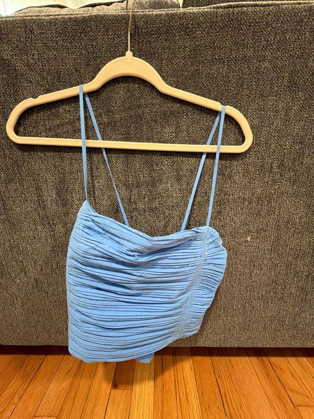 Madewell Blue Ruched Crop Top Size 12